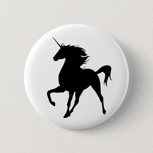 Black Unicorn Silhouette Button (Front)