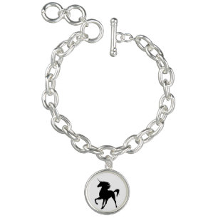 Black Unicorn Silhouette Charm Bracelet