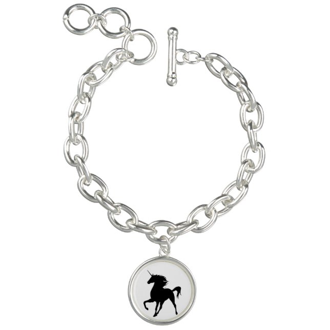 Black Unicorn Silhouette Charm Bracelet (Product)