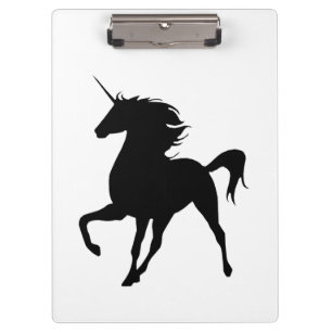 Black Unicorn Silhouette Clipboard
