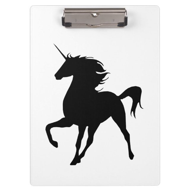 Black Unicorn Silhouette Clipboard