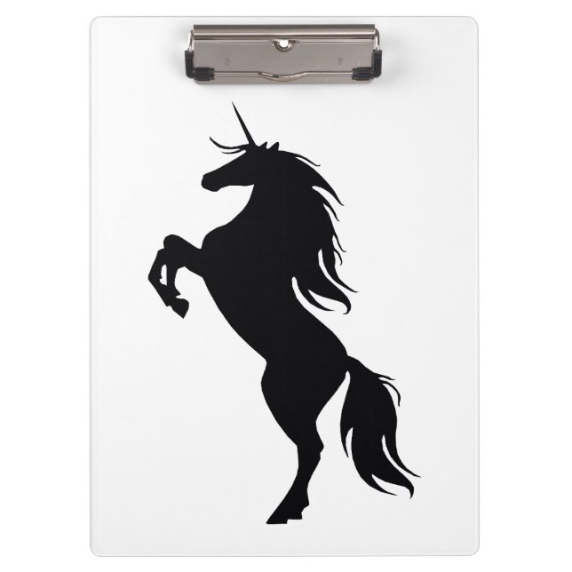 Black Unicorn Silhouette Clipboard (Front)