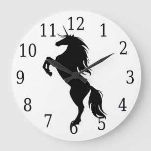 Black Unicorn Silhouette Clock