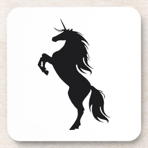 Black Unicorn Silhouette Coasters