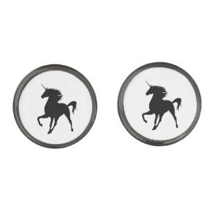 Black Unicorn Silhouette Cufflinks