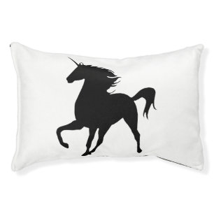 Black Unicorn Silhouette Dog Bed