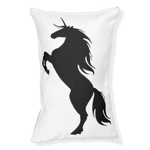 Black Unicorn Silhouette Dog Bed