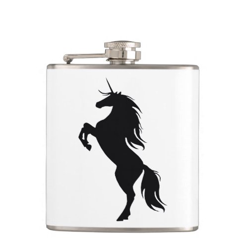 Black Unicorn Silhouette Flask