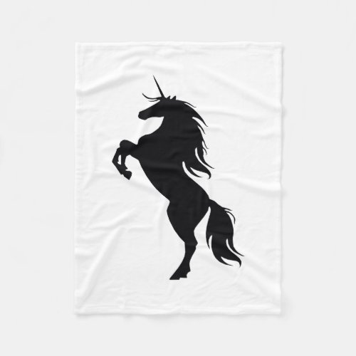 Black Unicorn Silhouette Fleece Blanket