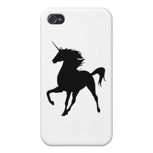 Black Unicorn Silhouette iPhone 4 Case