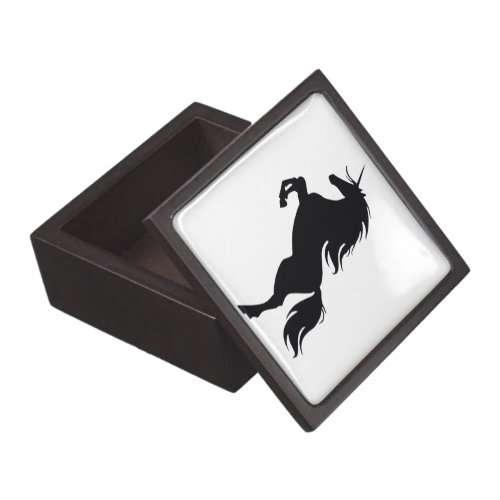 Black Unicorn Silhouette Keepsake Box