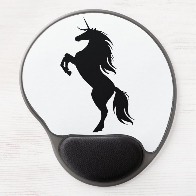 Black Unicorn Silhouette Mouse Pad (Front)