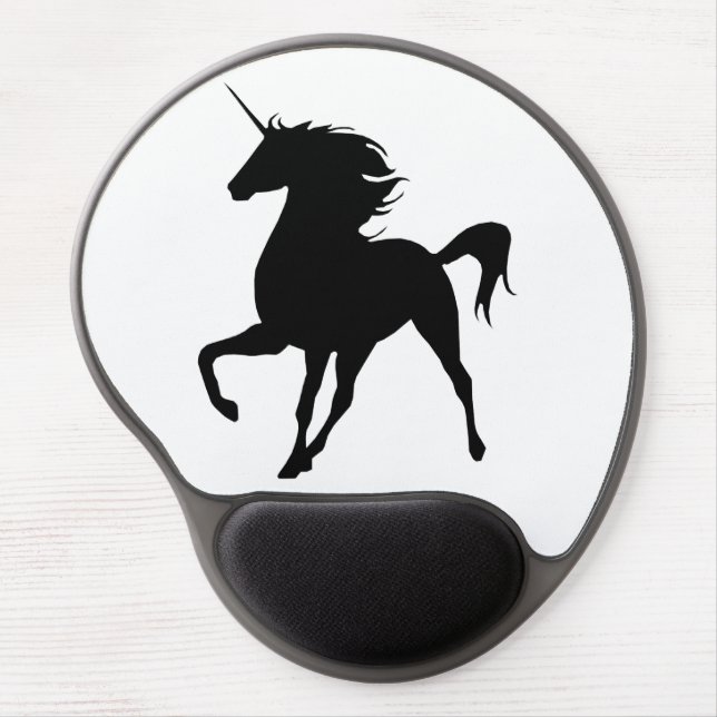 Black Unicorn Silhouette Mouse Pad (Front)