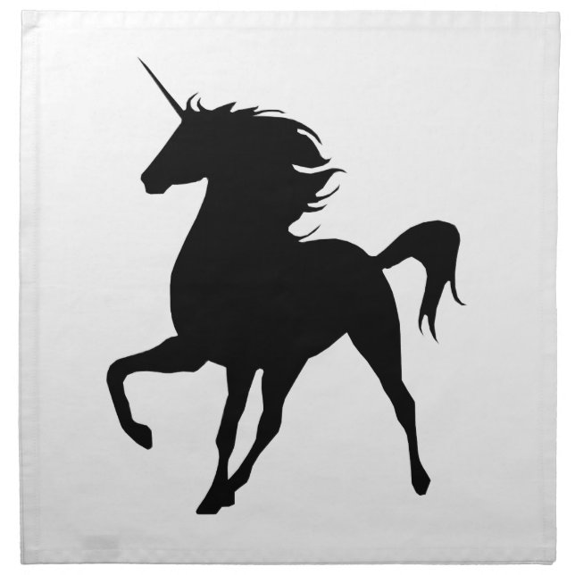 Black Unicorn Silhouette Napkins (Front)