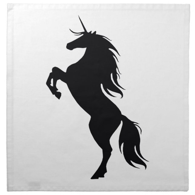 Black Unicorn Silhouette Napkins (Front)