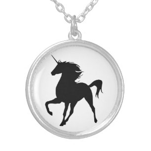 Black Unicorn Silhouette Necklace