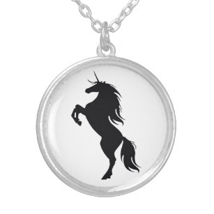 Black Unicorn Silhouette Necklace