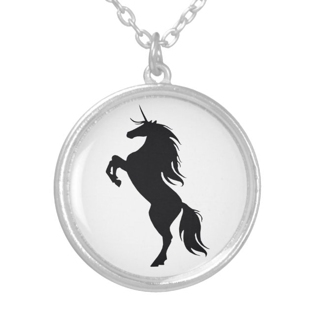 Black Unicorn Silhouette Necklace (Front)