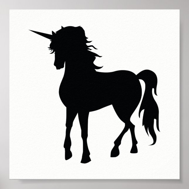 Black Unicorn Silhouette Poster (Front)