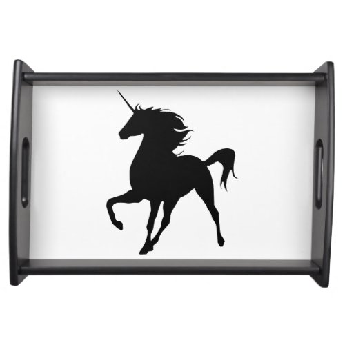 Black Unicorn Silhouette Serving Tray
