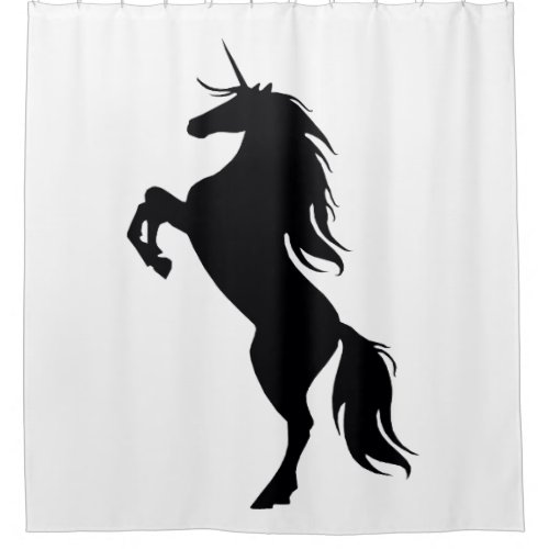 Black Unicorn Silhouette Shower Curtain