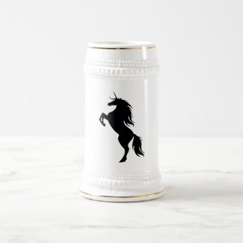 Black Unicorn Silhouette Stein by atteestude at Zazzle