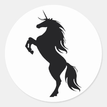 Black Unicorn Silhouette Stickers by atteestude at Zazzle