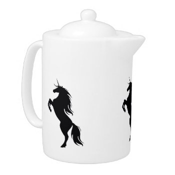 Black Unicorn Silhouette Teapot by atteestude at Zazzle