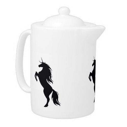 Black Unicorn Silhouette Teapot