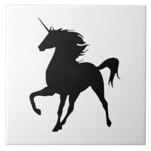 Black Unicorn Silhouette Tile