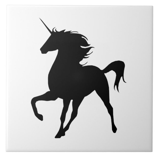 Black Unicorn Silhouette Tile (Front)
