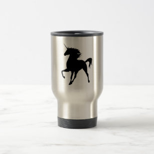 Black Unicorn Silhouette Travel Mug