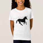 Black Unicorn With Magical Stars T-shirt at Zazzle
