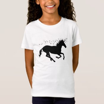 Black Unicorn With Magical Stars T-shirt by UnicornsDoExist at Zazzle