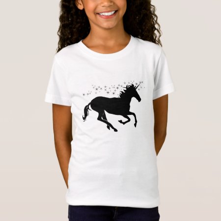 Black Unicorn With Magical Stars T-shirt