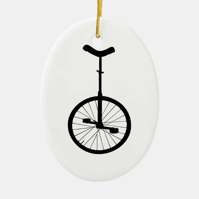 Black Unicycle Ceramic Ornament (Front)