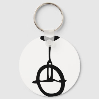 black unicycle icon keychain