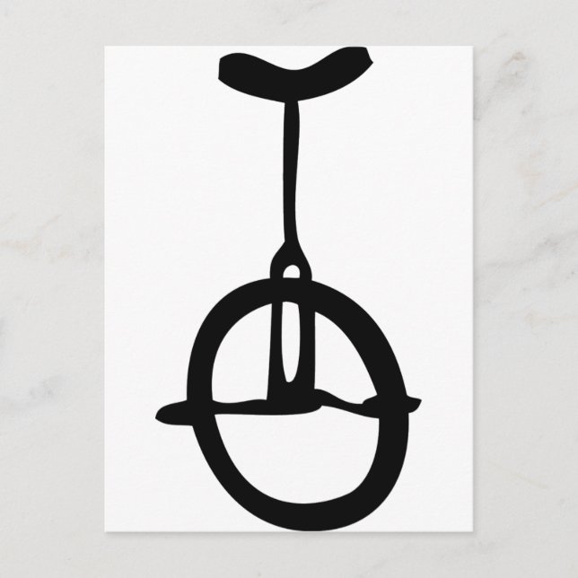 black unicycle icon postcard (Front)