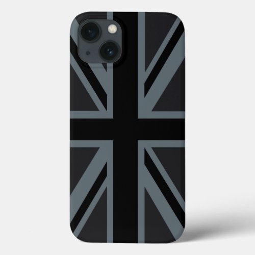 Black Union Jack British Flag Decor iPhone 13 Case