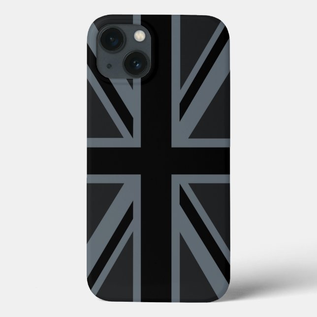 Black Union Jack British Flag Decor Case-Mate iPhone Case (Back)
