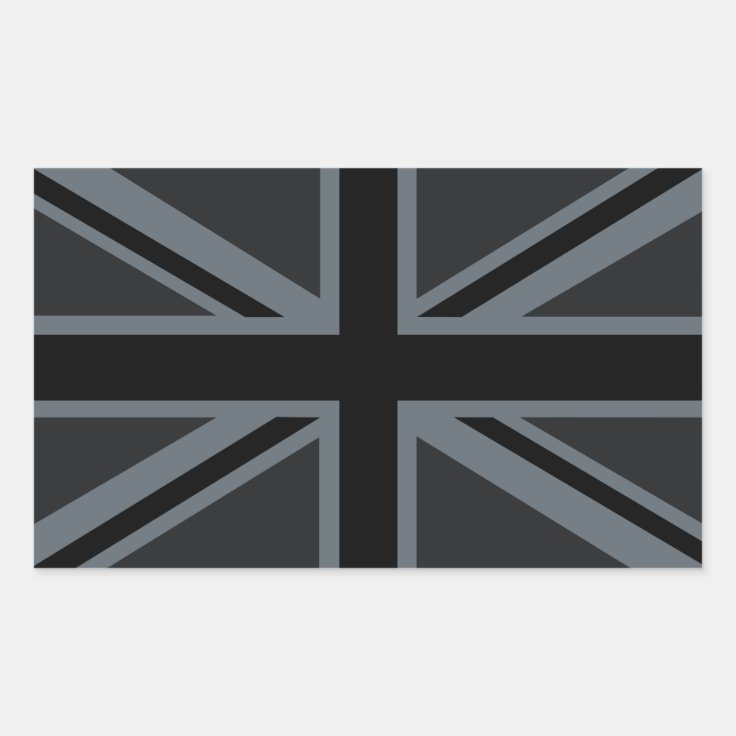 Black Union Jack British Flag Decor Rectangular Sticker Zazzle