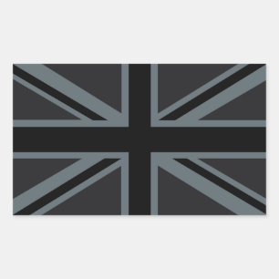 Black Union Jack British Flag Decor Rectangular Sticker