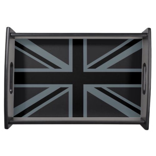 Black Union Jack British Flag Decor Serving Tray