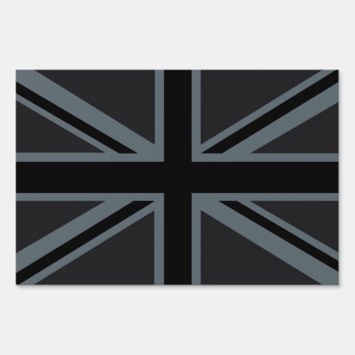 Black Union Jack British Flag Design Customize it Sign