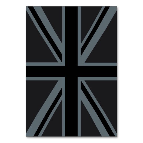Black Union Jack British Flag Design Customize it Table Number