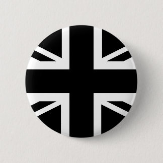 Black Union Jack British (UK) Country Flag Button