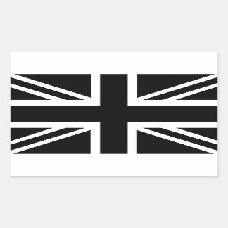 Black Union Jack British (UK) Country Flag Rectangular Sticker