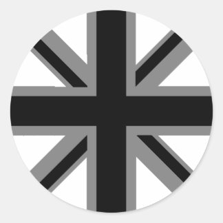 Black Union Jack Classic Round Sticker