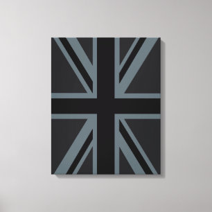 Black Union Jack Flag Design Canvas Print