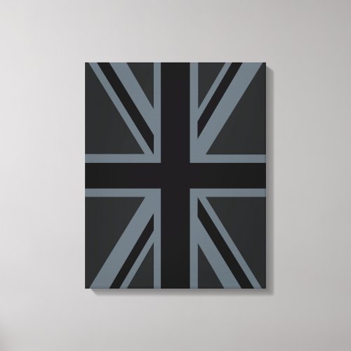 Black Union Jack Flag Design Canvas Print